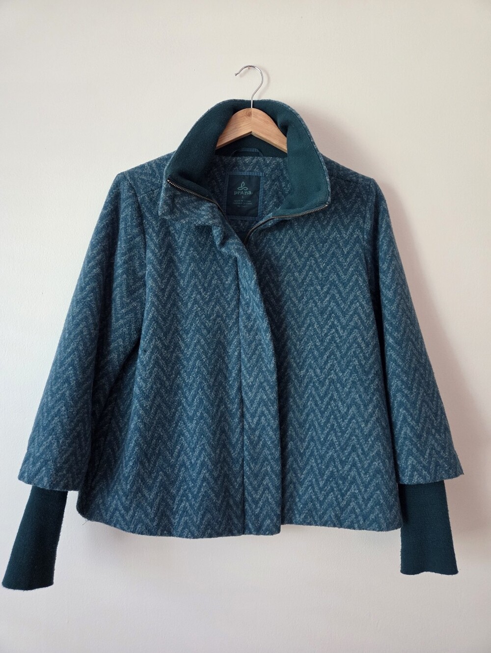 Prana Woold Blend Green Teal Jacket S